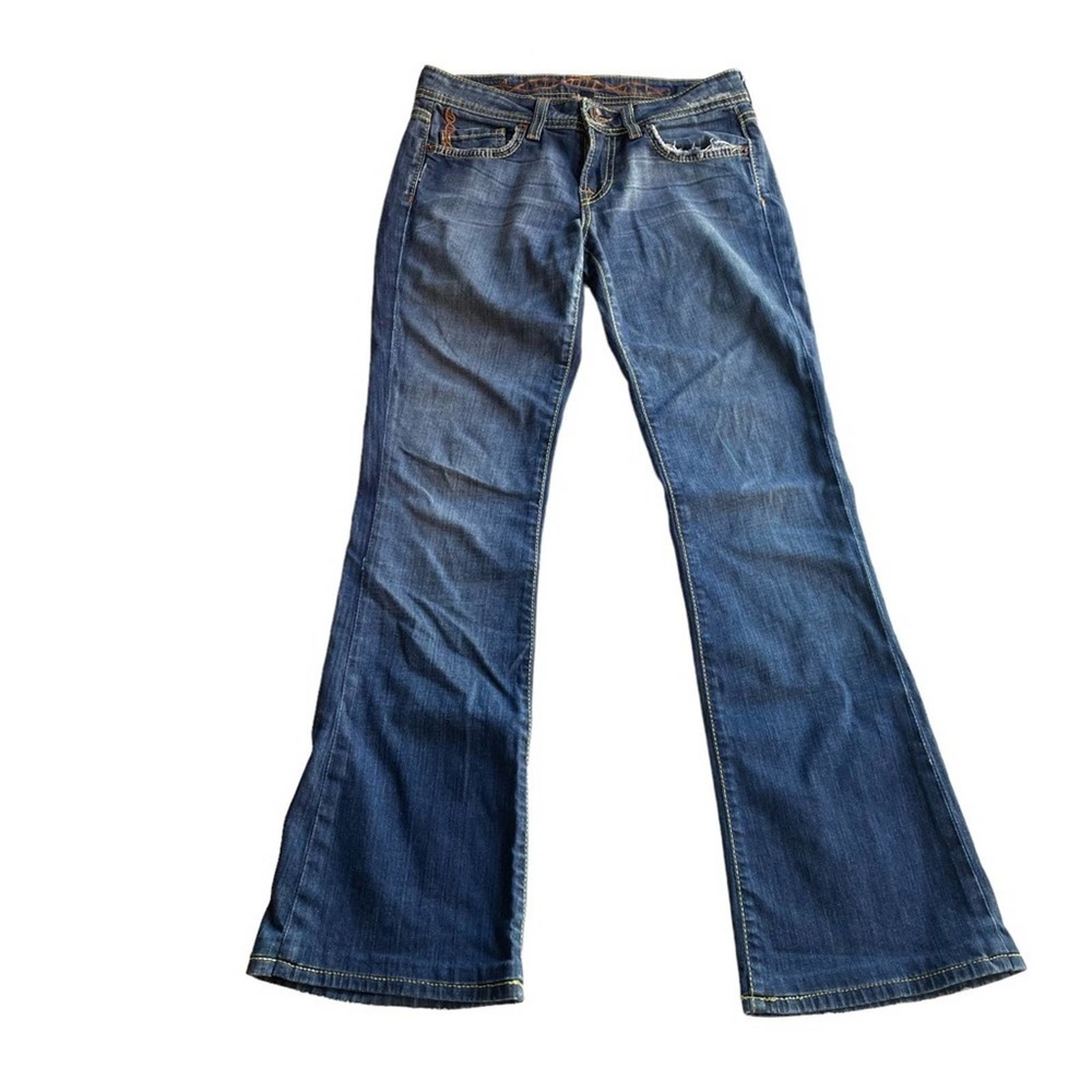 Genetic Denim Recessive Gene Jeans Blue Size 27 Flare Distressed Vintage Low